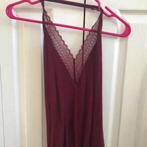 maroon halter bodysuit
